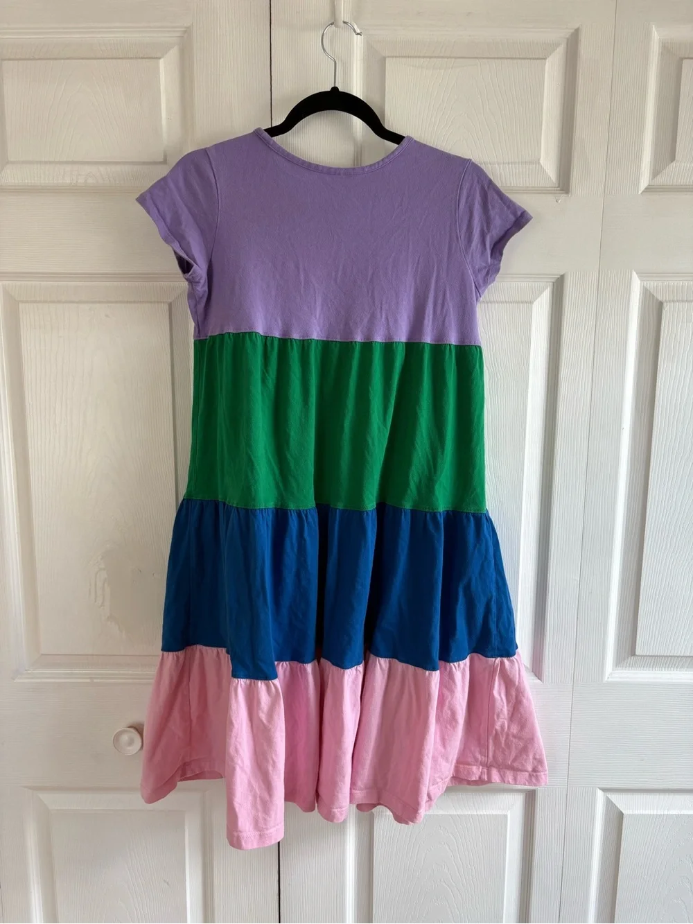 Hanna Andersson Twirl Power Dress Tiered Rainbow 14-16 Spring Brunch Resort Boho